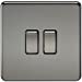 10A 2G 2 Way 230V Screwless Polished Brass Electric Wall Plate Switch