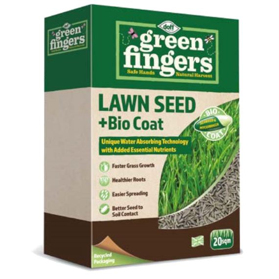 Doff Green Fingers Lawn Seed + Bio Coat 500g