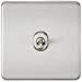Screwless 10AX 1G 2-Way Toggle Switch - Brushed Chrome