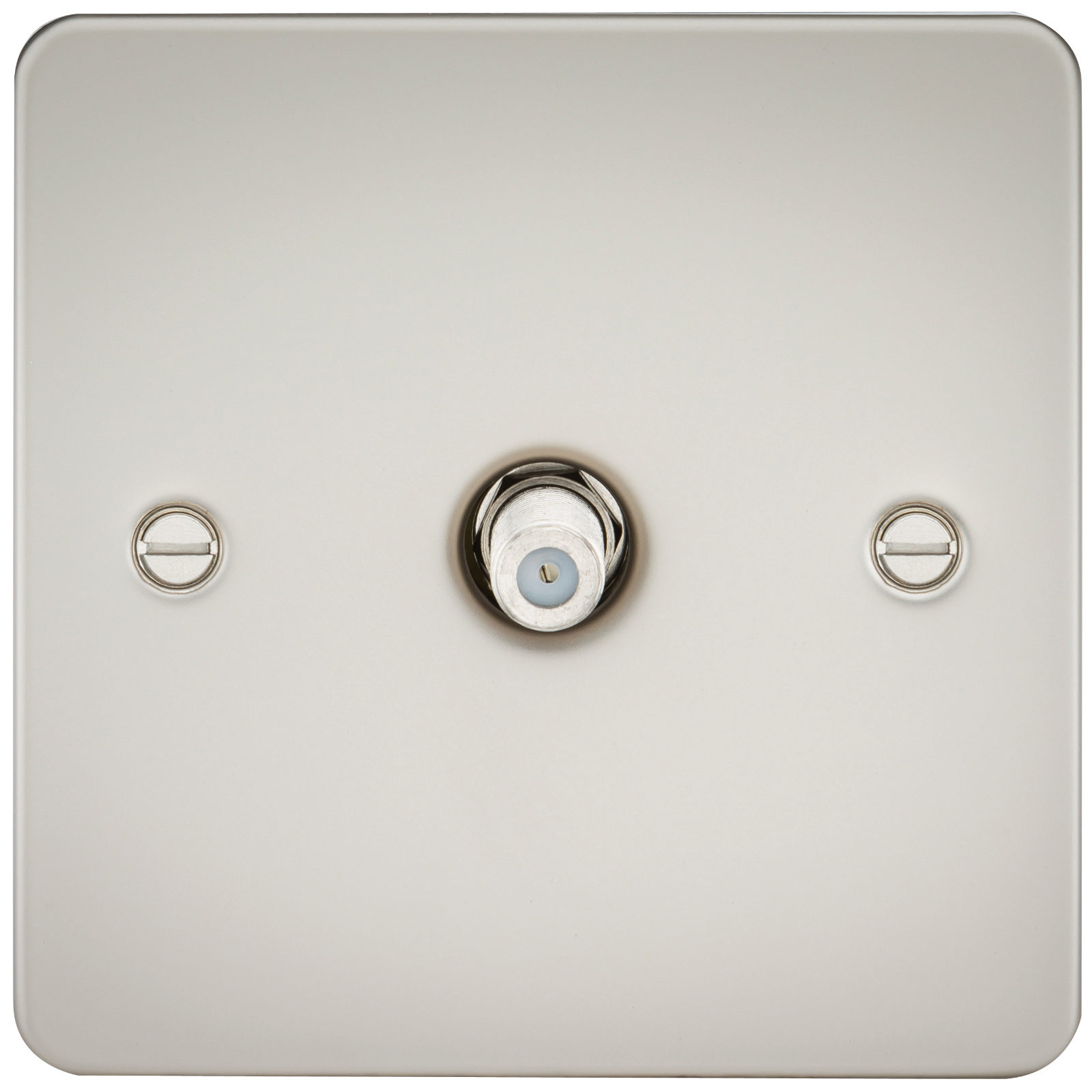 Flat Plate 1G SAT TV Outlet (non-isolated) - Pearl