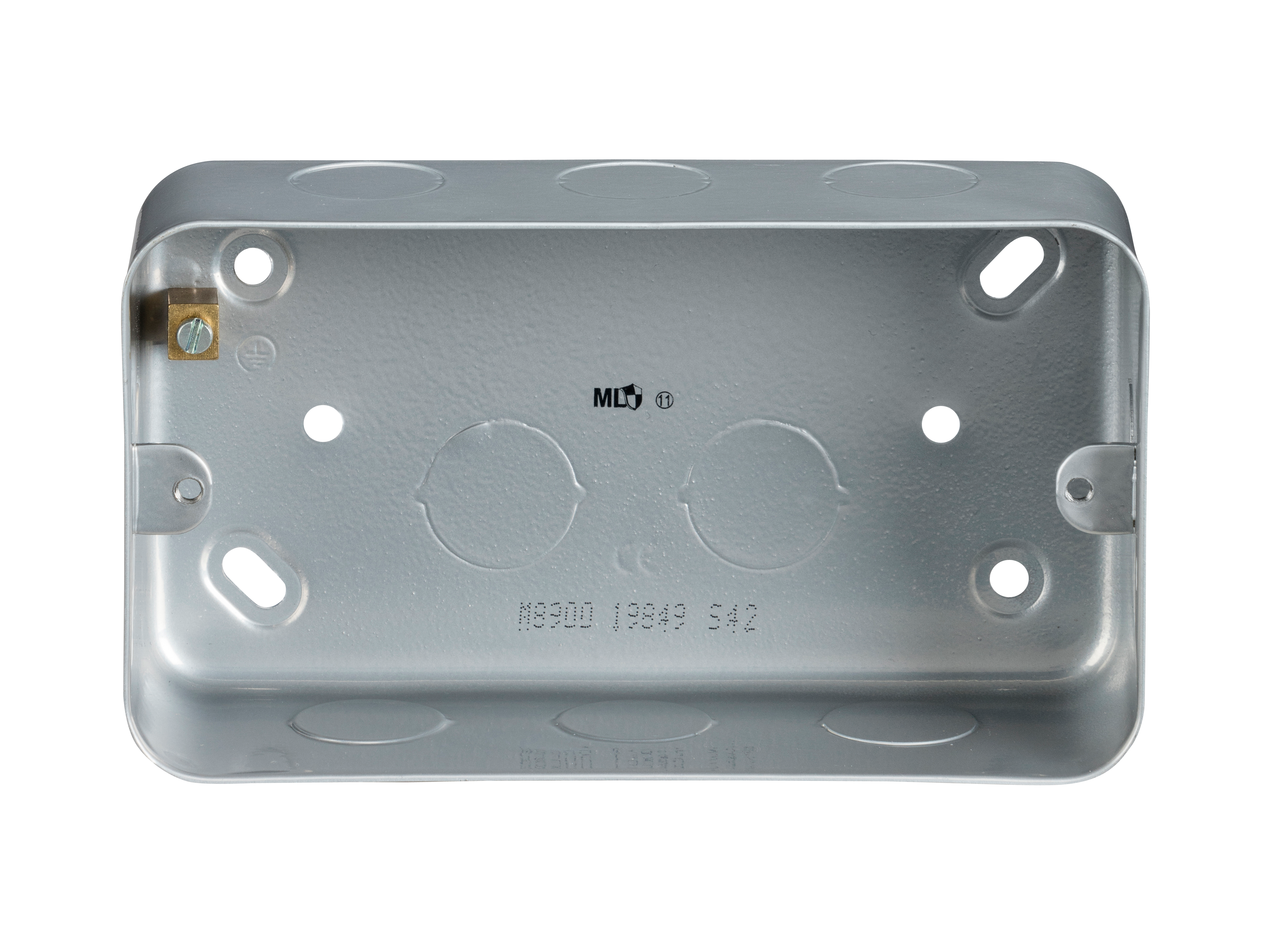 2 Gang 44mm Single Metal Back Box to Match Knightsbridge M Series