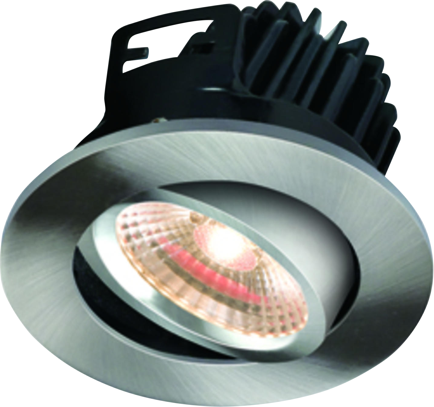 FireKnight Tilt 7W IP20 LED Downlight With Brushed Chrome Bezel - Cool White