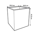 Vivo 40cm Square Plastic Indoor & Outdoor Planter with Wheels - Matt Warm Grey