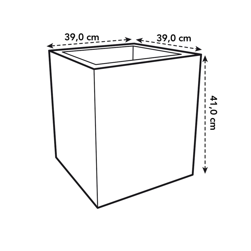 Vivo 40cm Square Plastic Indoor & Outdoor Planter with Wheels - Matt Warm Grey
