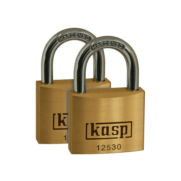 30mm Hardened Steel & Brass Security Padlock - 2 Pack