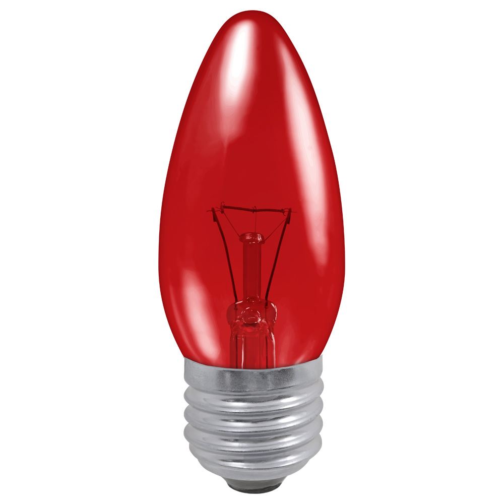 Crompton Fireglow Candle 40W Red ES-E27