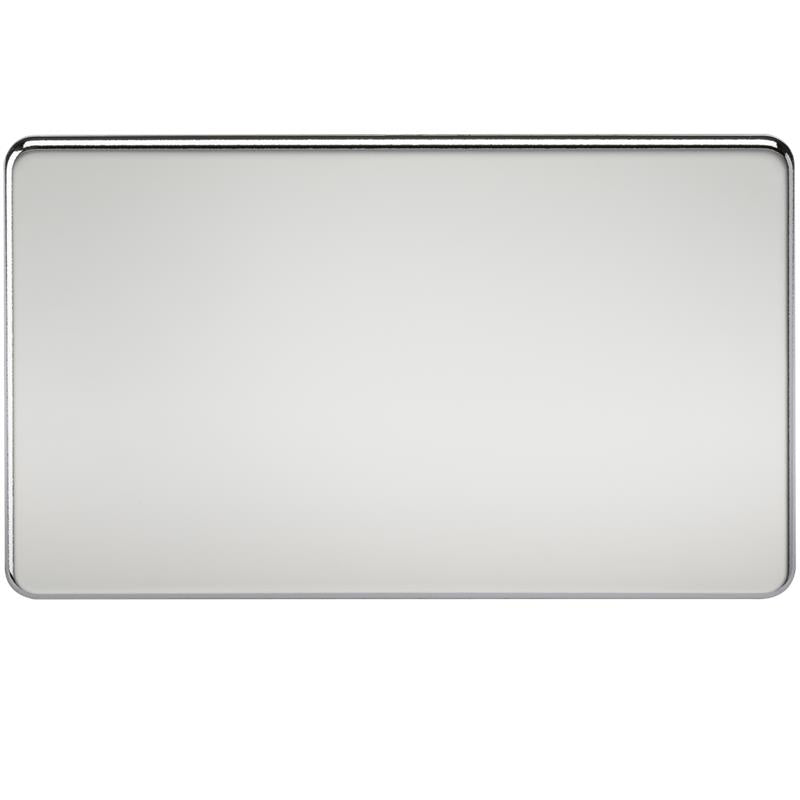 Screwless 2G Blanking Plate Polished Chrome