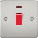 45A 1G DP Switch with Neon Flat Plate - Brushed Chrome