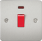 45A 1G DP Switch with Neon Flat Plate - Brushed Chrome