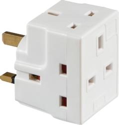 13A 3-Way Mains Fused Adaptor