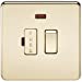 13A Screwless Polished Brass Switched Fused Spur Connector Unit with Neon