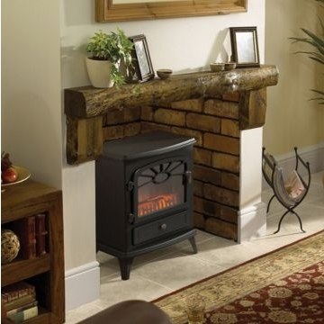 ES2000 Electric Stove with Log Flame Effect - Black
