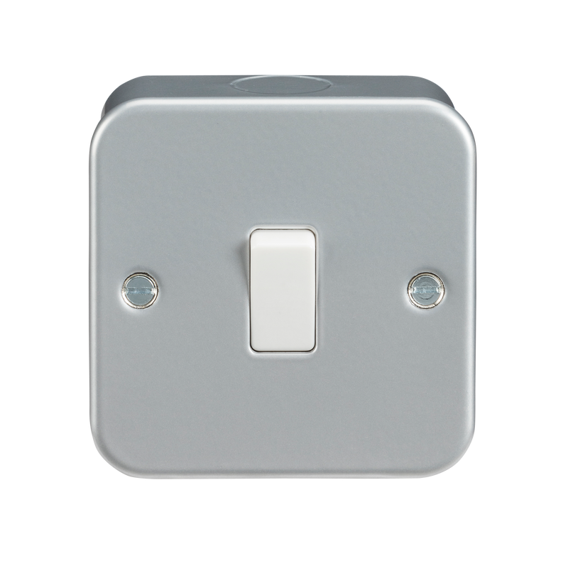 10A 1G 2 Way 230V Metal Clad Wall Switch Plate