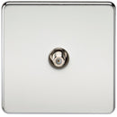 SAT TV Outlet 1G Screwless Polished Chrome Non-Isolated Wall Plate