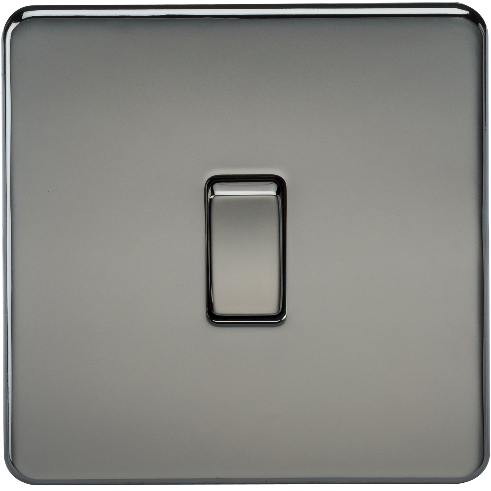 10A 1G 230V Screwless Black Nickel Intermediate Switch Wall Plate