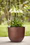 Fuente Lily 38cm Round Plastic Indoor & Outdoor Plant Pot - Rusty Brown