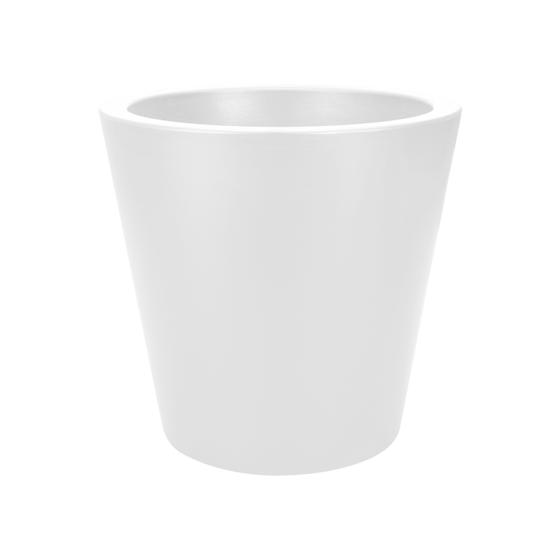 Pure 35cm Straight Round Plastic Indoor & Outdoor Plant Pot - White
