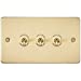 3G 2 Way Toggle Switch Flat Plate- Brushed Chrome