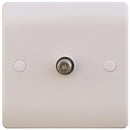 Sline White 1 Gang Satellite TV Outlet Single Wall Plate