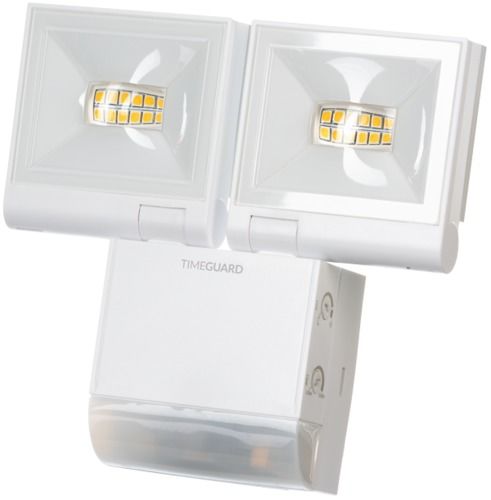 2 x 10W LED Compact PIR Floodlight - White