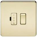 13A Screwless Polished Brass Switched Fused Spur Connector Unit