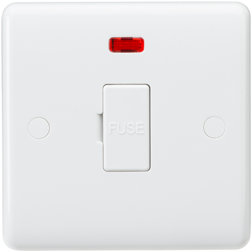 Curved Edge 13A Fused Spur Unit with Neon
