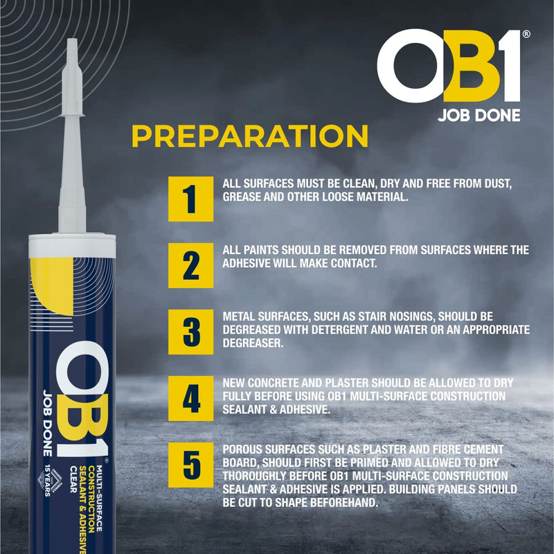 OB1 290ml Sealant & Adhesive - White