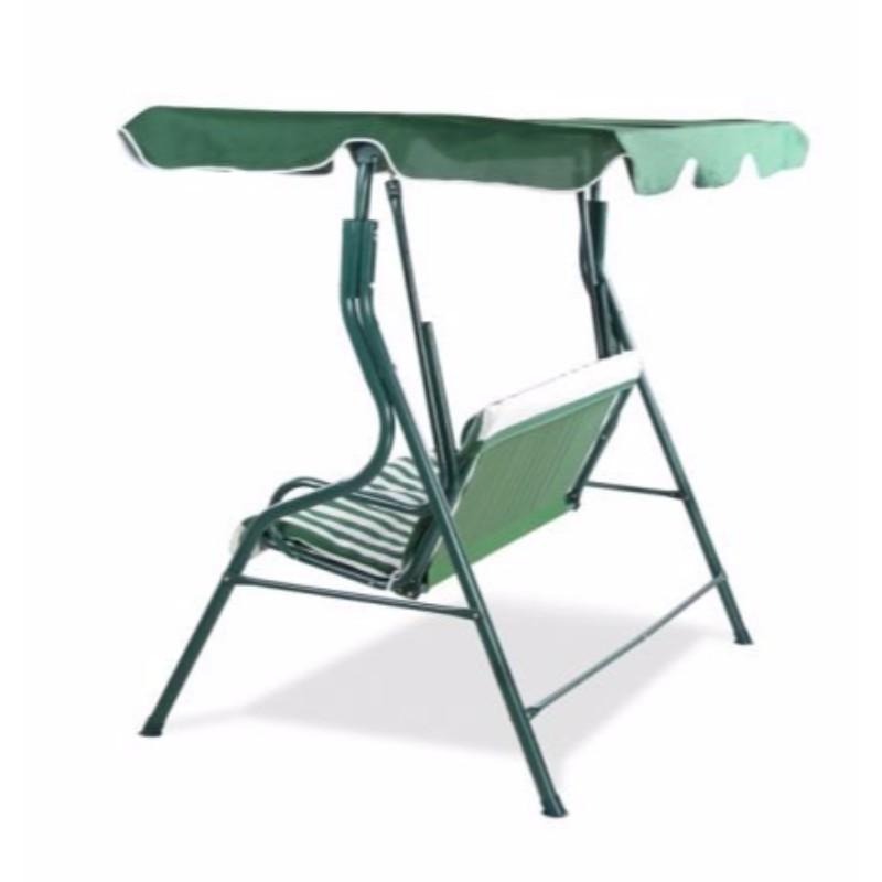 3 Seater Green & White Swinging Outdoor Garden Hammock Bench