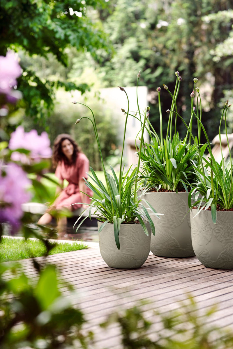 Fuente Lily 30cm Round Plastic Indoor & Outdoor Plant Pot - Pebble Grey