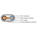 Grey 1mm 14A Brown Blue Twin & Earth (T&E) 6242Y Flat PVC Harmonised Lighting Power Cable - 1m