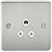 Flat Plate 5A unswitched socket - brushed chrome with white insert