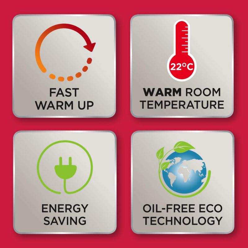 2kW Freestanding Oil Free Radiator with Timer
