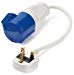 16A 230V Black UK 3 Pin Plug to Female Hook Up Extension - 0.5m