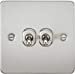Flat Plate 10AX 2G 2-way toggle switch - brushed chrome