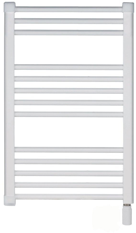 150W White Heated Towel Rail With Thermostat