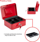 8 Combination Cash Box - Red