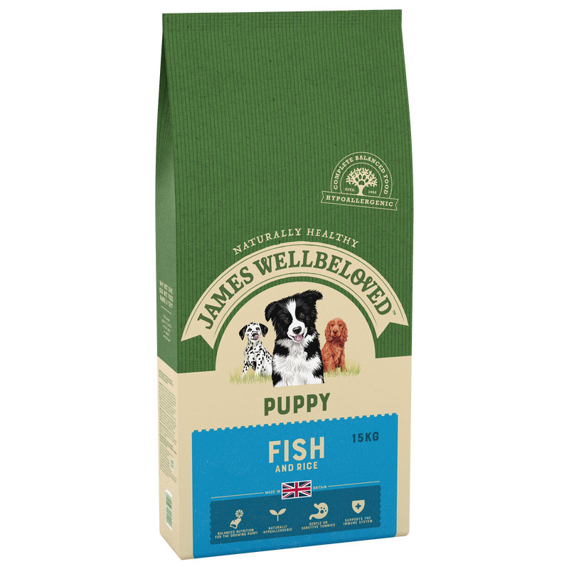 Complete Dry Puppy Food - Fish & Rice - 15KG