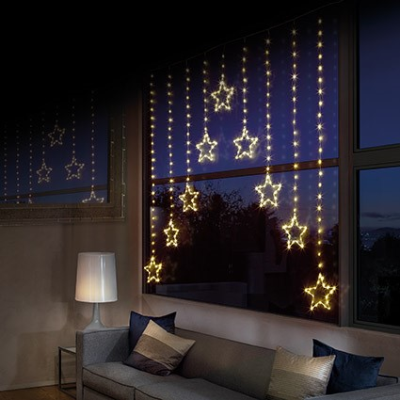 303 LED Curtain Light Pin Wire Curtain, Warm White