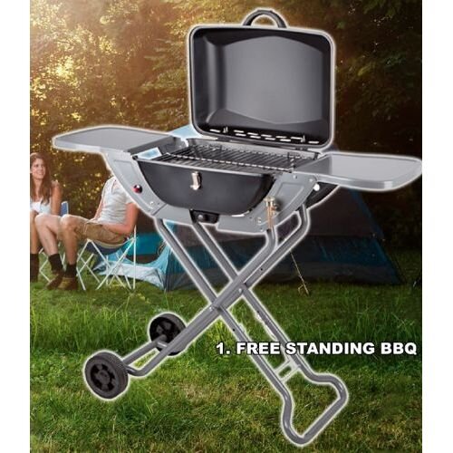 Portable Propane/Butane Folding Gas Barbecue With Wheels & Handle