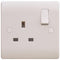 Sline 1 Gang White 13a Switched Double Pole UK Plug Socket