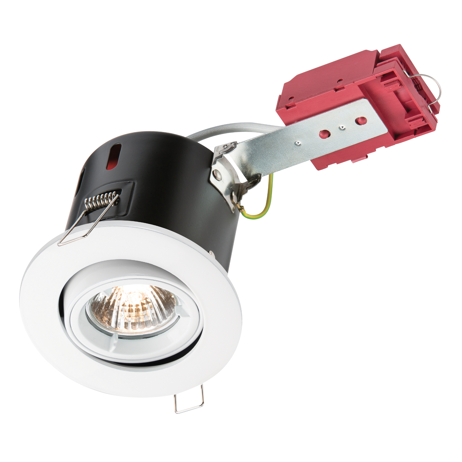 GU10 50W 230V LED Compatible IC Fire Rated Tilting Downlight - White