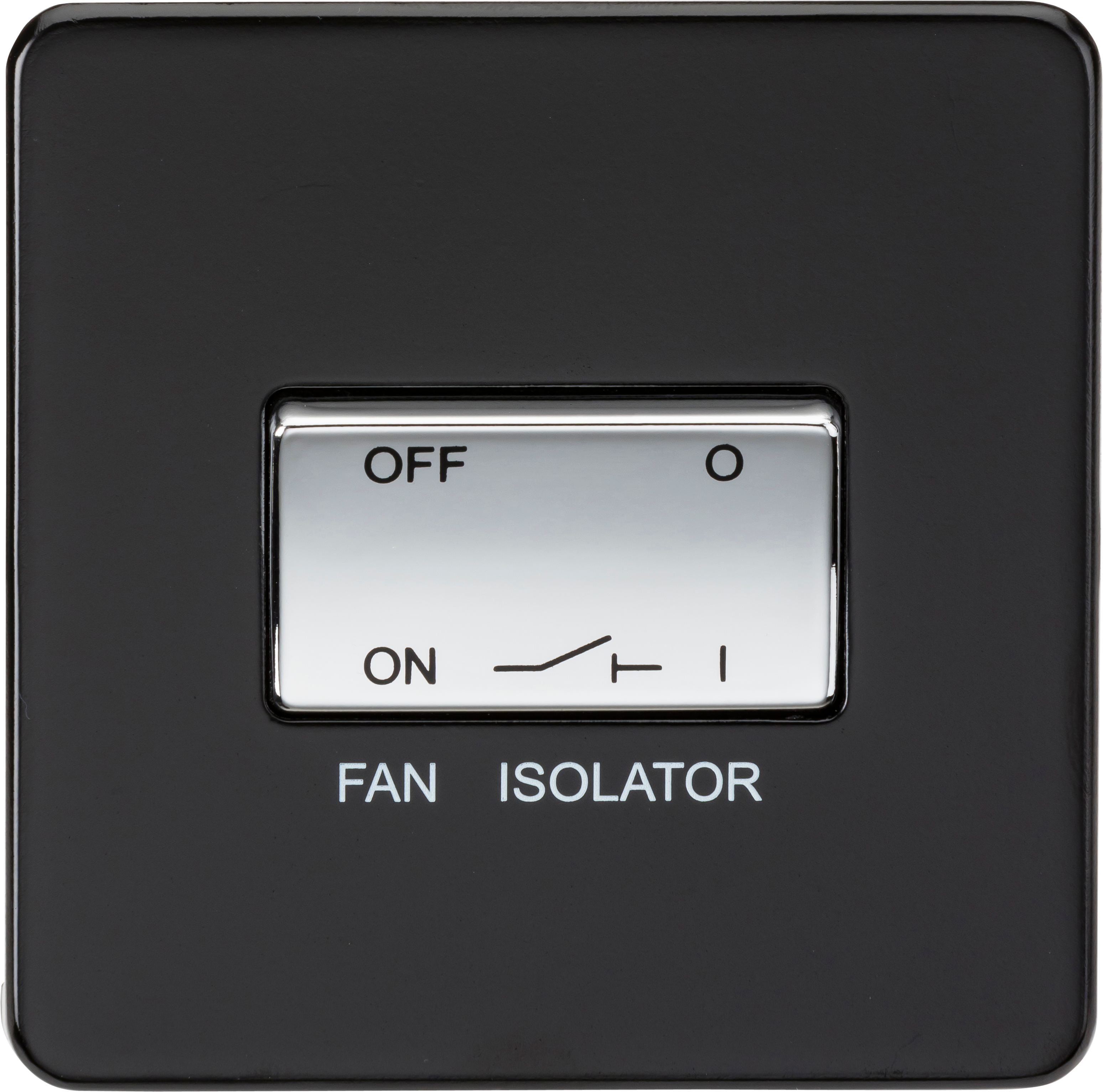10A 1G 3 Pole 230V Screwless Matt Black Electric Fan Isolator Switch