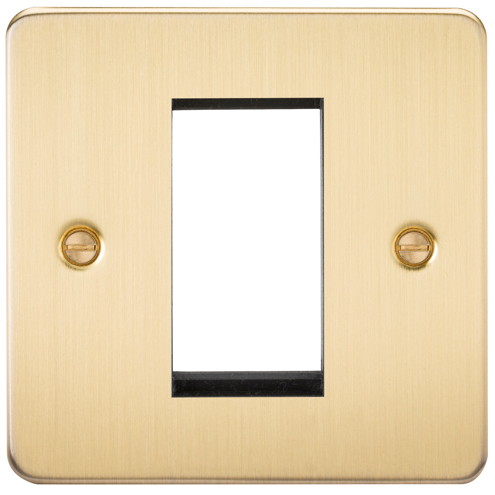 Flat Plate 1G Modular Faceplate - Brushed Brass