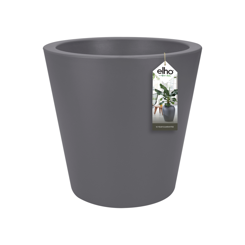 Pure 50cm Straight Round Plastic Indoor & Outdoor Plant Pot - Anthracite