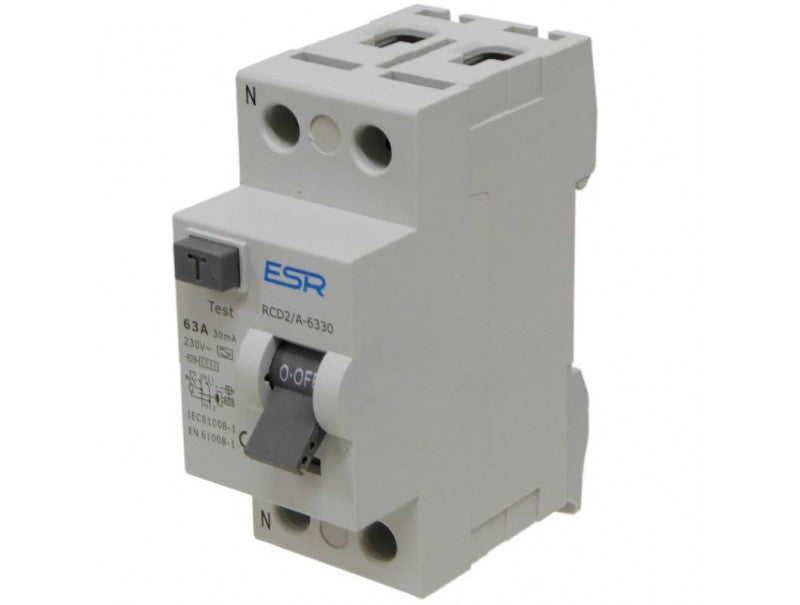 63A 30mA RCCB RCD 2 Pole Type A Domestic Consumer Unit Circuit Breaker