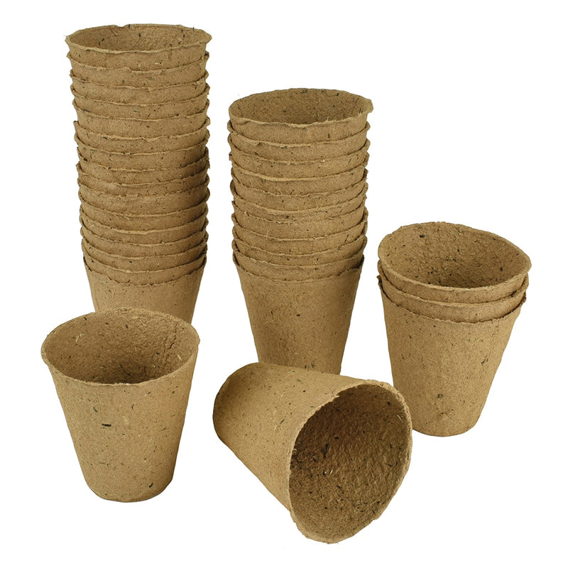 Fibre Pots Round 8cm - 48 Pack