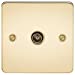 Flat Plate 1G TV Outlet (non-isolated) - Polished Brass
