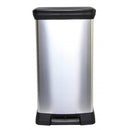 50L Metal Effect Pedal Deco Bin - Silver