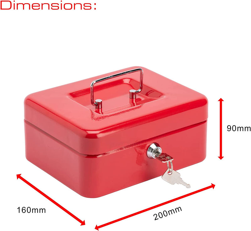 8 Combination Cash Box - Red