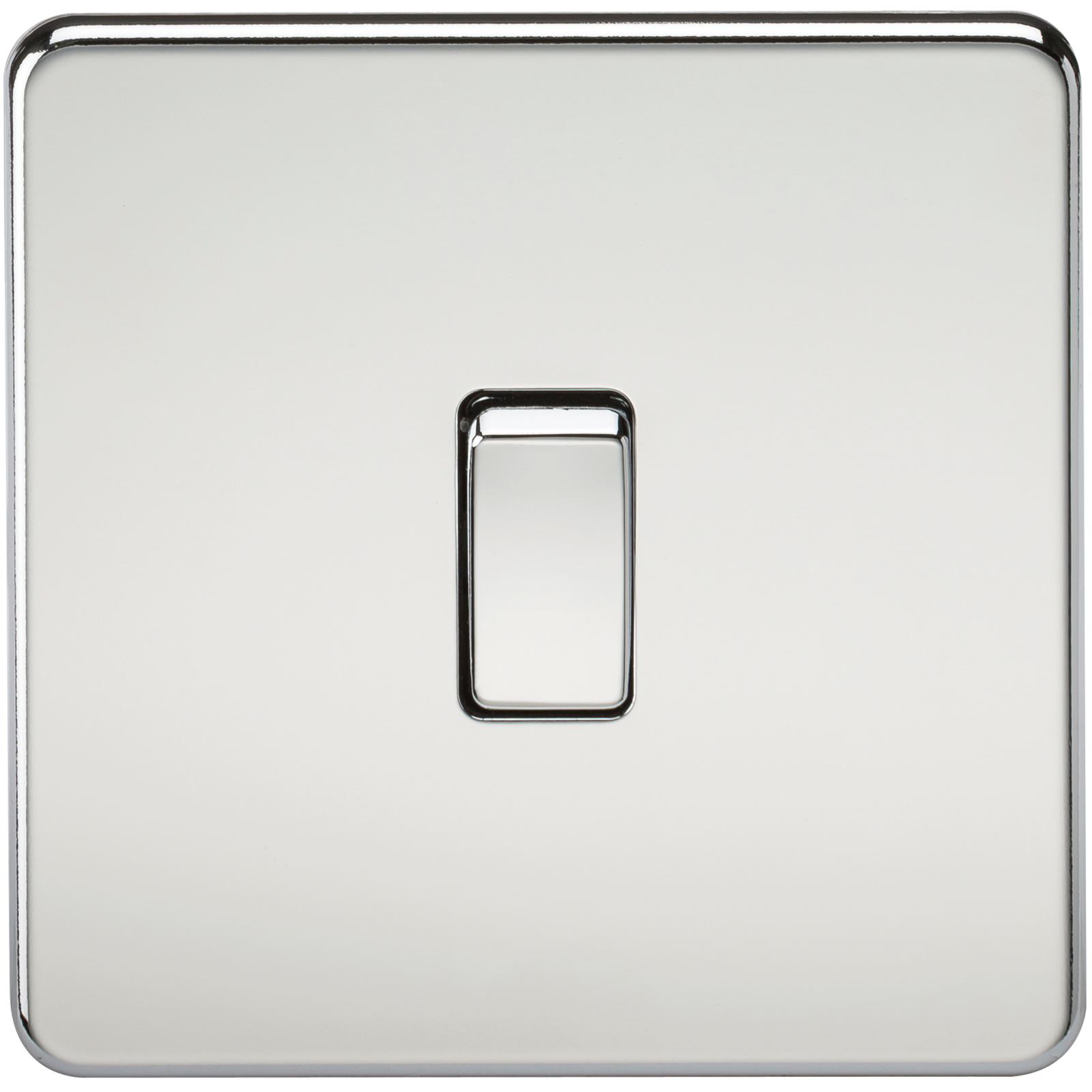 20A 1G DP 230V Screwless Polished Chrome Electric Wall Plate Switch
